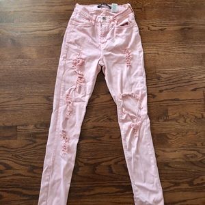 Fashion nova ripped baby pink jeans, WILL IRON